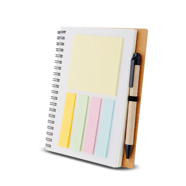 Caderno personalizado com capa em papelão reciclado e caneta Caderno personalizado com capa em papelão reciclado e caneta